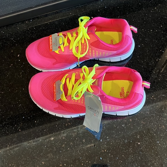 Running Shoes pink Lightweight White Sole Neon Yellow Laces Womens 5 - Picture 10 of 11